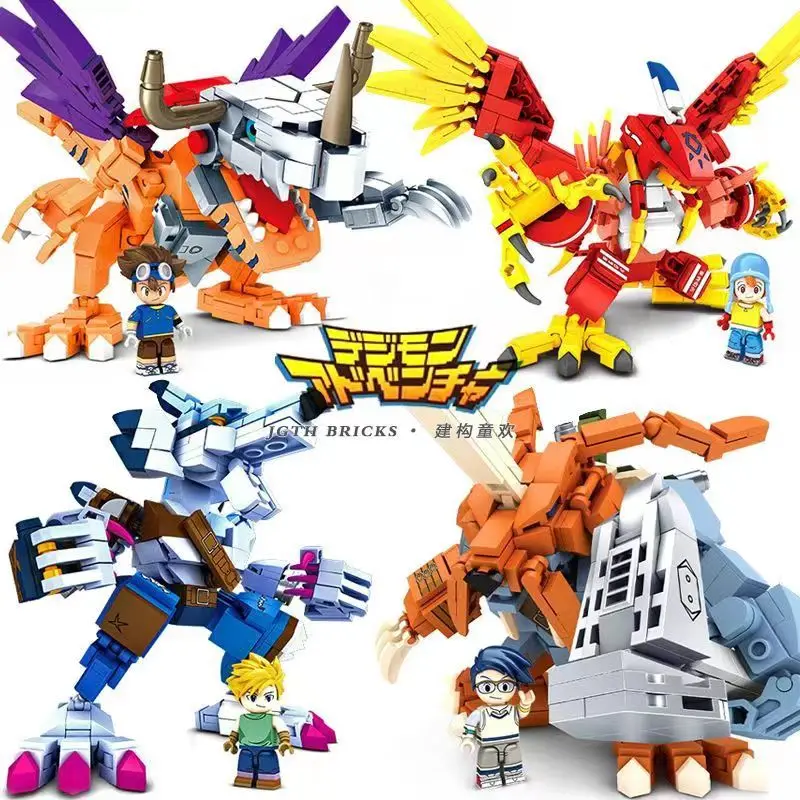 

Digital Monster Adventure Model Building Blocks Brick Kit Digimon Agumon Garudamon Metal Greymon Figure Set Cartoon Toy Kid Gift