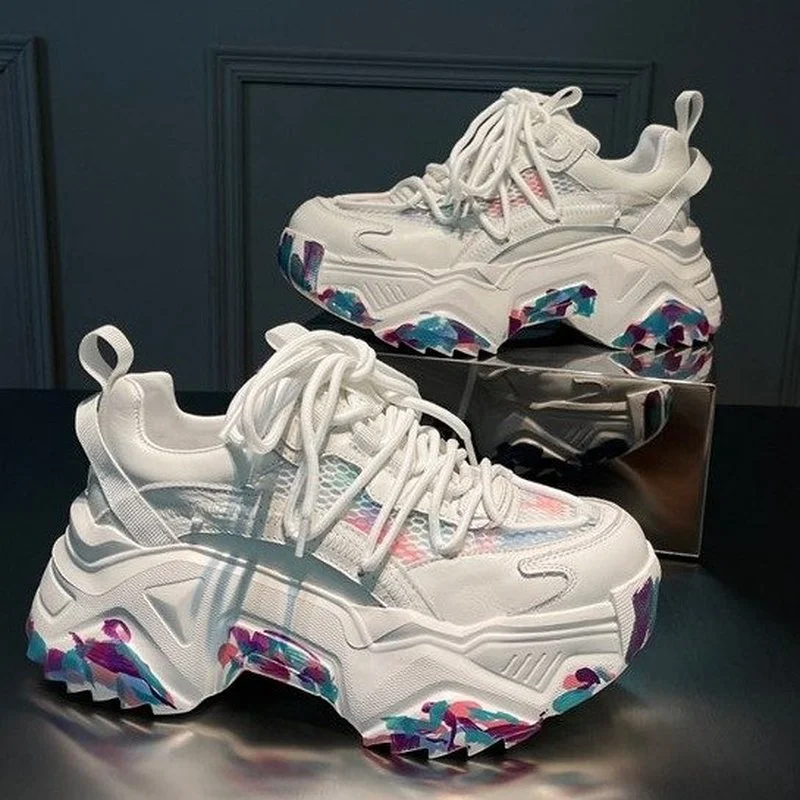 

Women's Sports Shoes Fashion Women Shoes 2022 Fashion Designer Women's Chunky Sneakers Casual Mesh Sport Shoes Woman