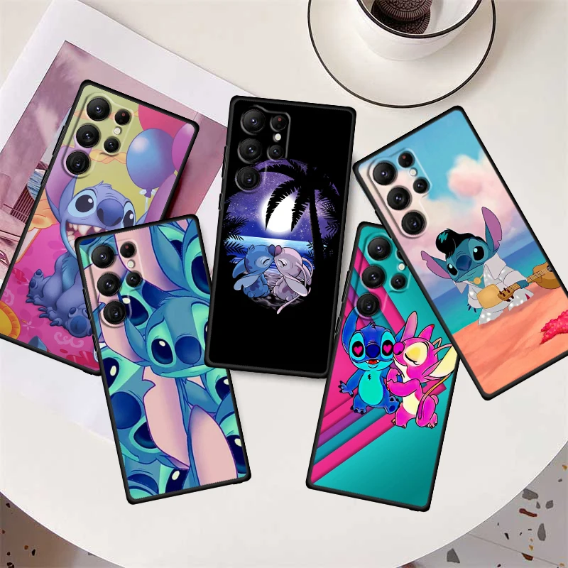 

Anime Cartoon Lilo & Stitch Phone Case For Samsung Galaxy S23 S22 S21 S20 FE S10 S10E S9 Plus Ultra Pro Lite 5G Black TPU FUnda
