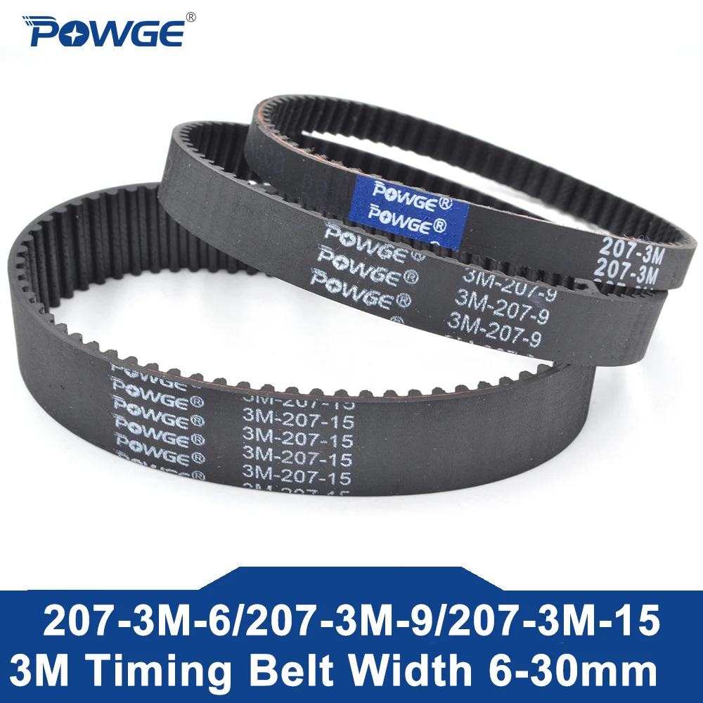 

Ремень ГРМ POWGE Arc HTD 207, длина 207 мм ширина 6 мм 9 мм 15 мм зубья 69, резина HTD3M, синхронный ремень 207-3 м, замкнутый контур