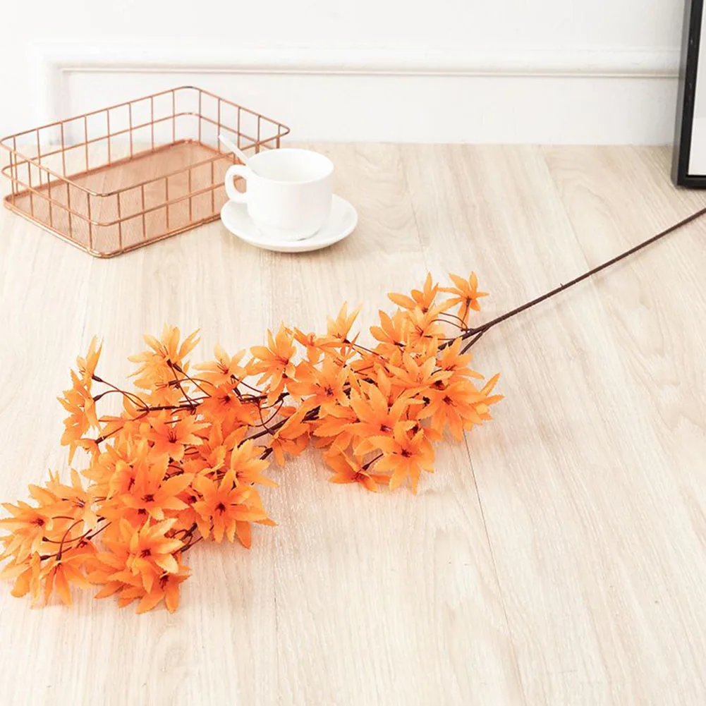 

Artificial Maple Leaves Branch Fake Fall Leaves Plants Balcony Outdoor Garden Shop Halloween Thanksgiving Party Home Decor