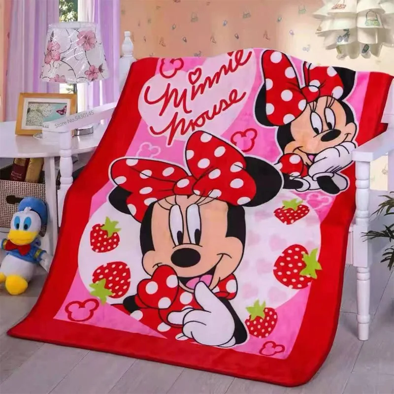 Diseney Mickey Minnie Soft Flannel Cartoon Blanket for Children on Bed Sofa Couch Children Woolen Throw Blanket Birthday Gift