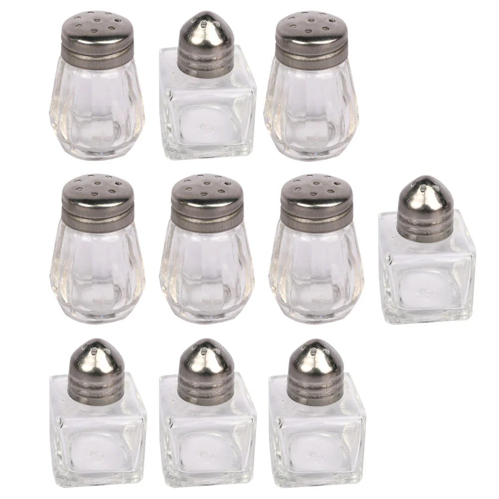 

10 Pcs Barbecue Seasoning Bottle Metal Grinder Bbq Jar Container Condiment Bottles Glass Kitchen Seasoning Jar