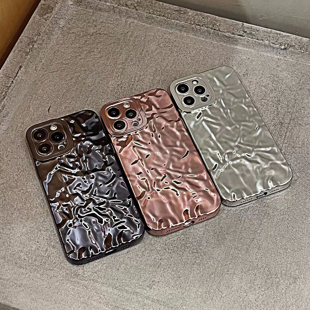 

For IPhone 14 Pro INS Luxury Individualized Pleated Electroplating All Inclusive Phone Case for IPhone14 11 12 XR XS Plus Cover