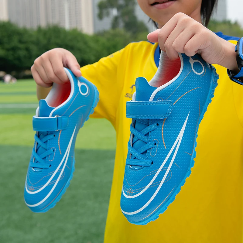 Kids Boys Girls Soccer Shoes Summer Non-slip Splint Soccer Training Shoes Artificial Grass TF/Ag Shoes 31-39