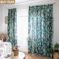 american style curtains for living dining room bedroom pastoral retro thickened imitation cotton and linen semi blackout curtain