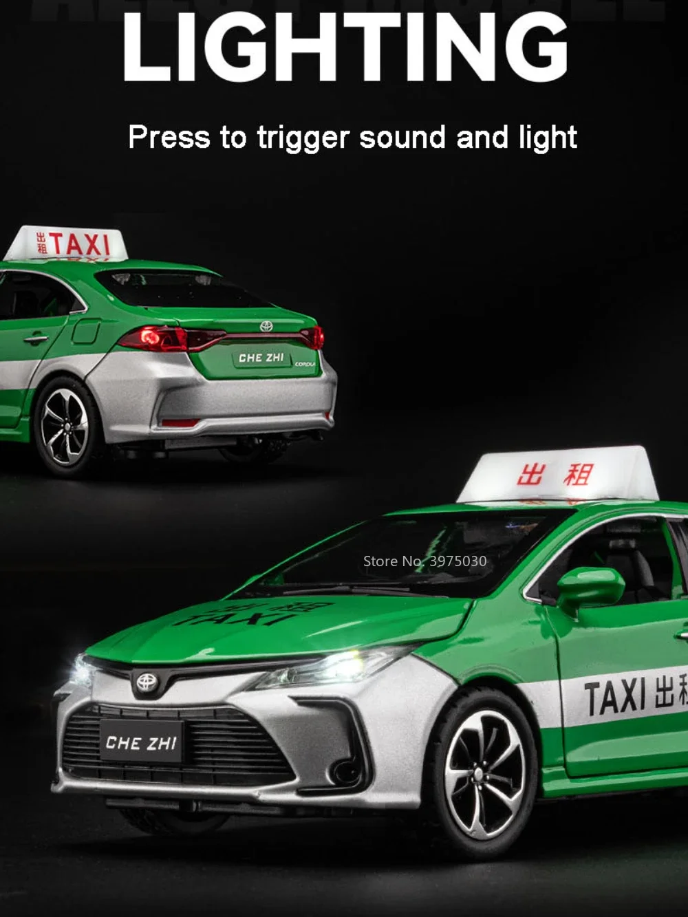 Масштаб 1/32 Corolla такси модель из сплава игрушечный Металлический Литой высокий