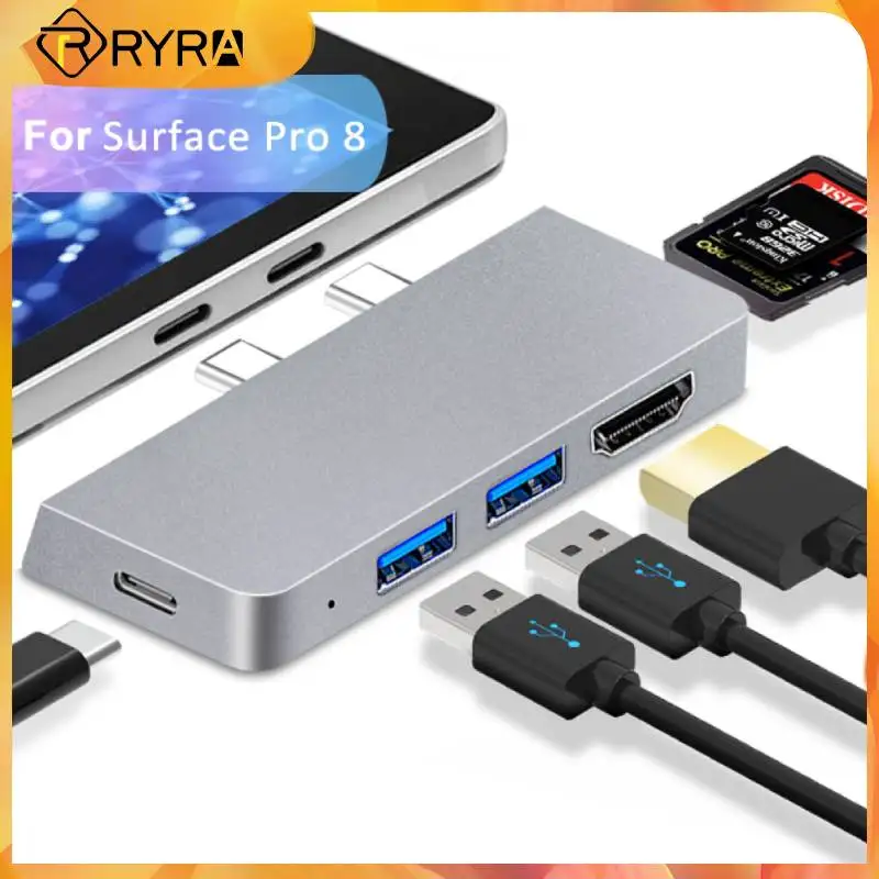 

RYRA 6 In 1 Expansion Dock USB3.0 Hub High-Speed 4K HUB Splitter PC Notebook Extender Docking Stations Compatible PD Card Reader