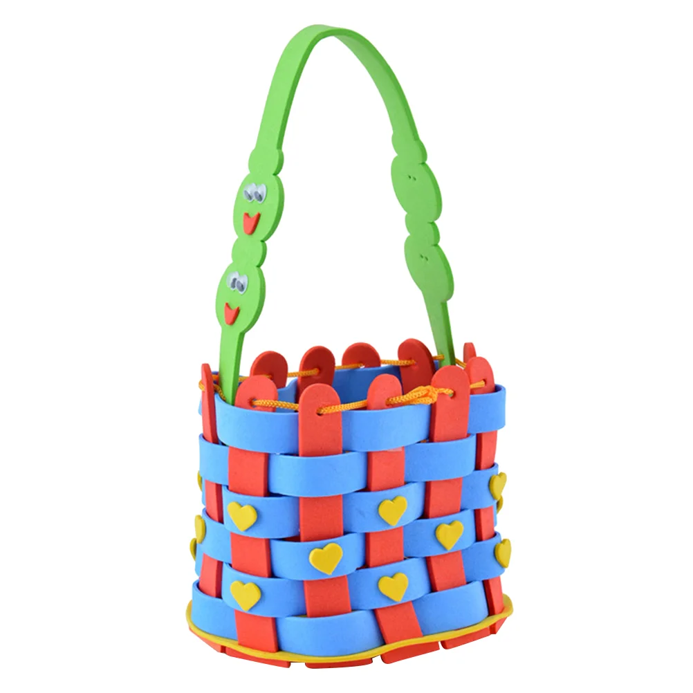 

4 Set DIY EVA Tote Bag Weaving Handbag Colorful Basket Patch Sewing Bags Crafts Material for Preschool Kindergarten Home(Random