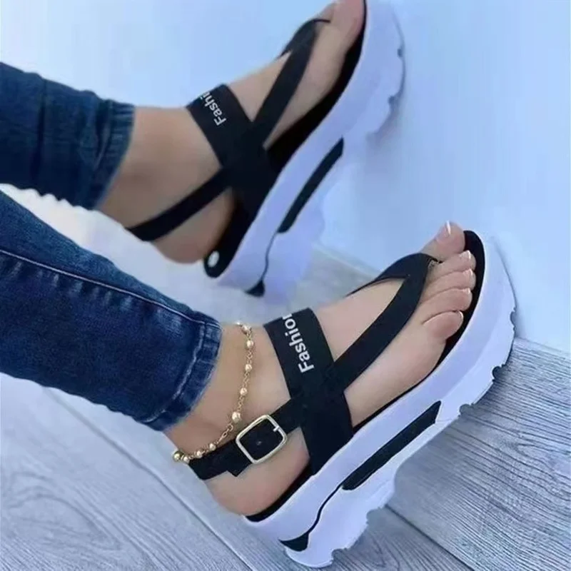 2023 NEW Sandals Women Summer Flip Flops Outdoor Casual Platform Sandals Ladies Plus Size Wedges Beach Sandalias De Las Mujeres