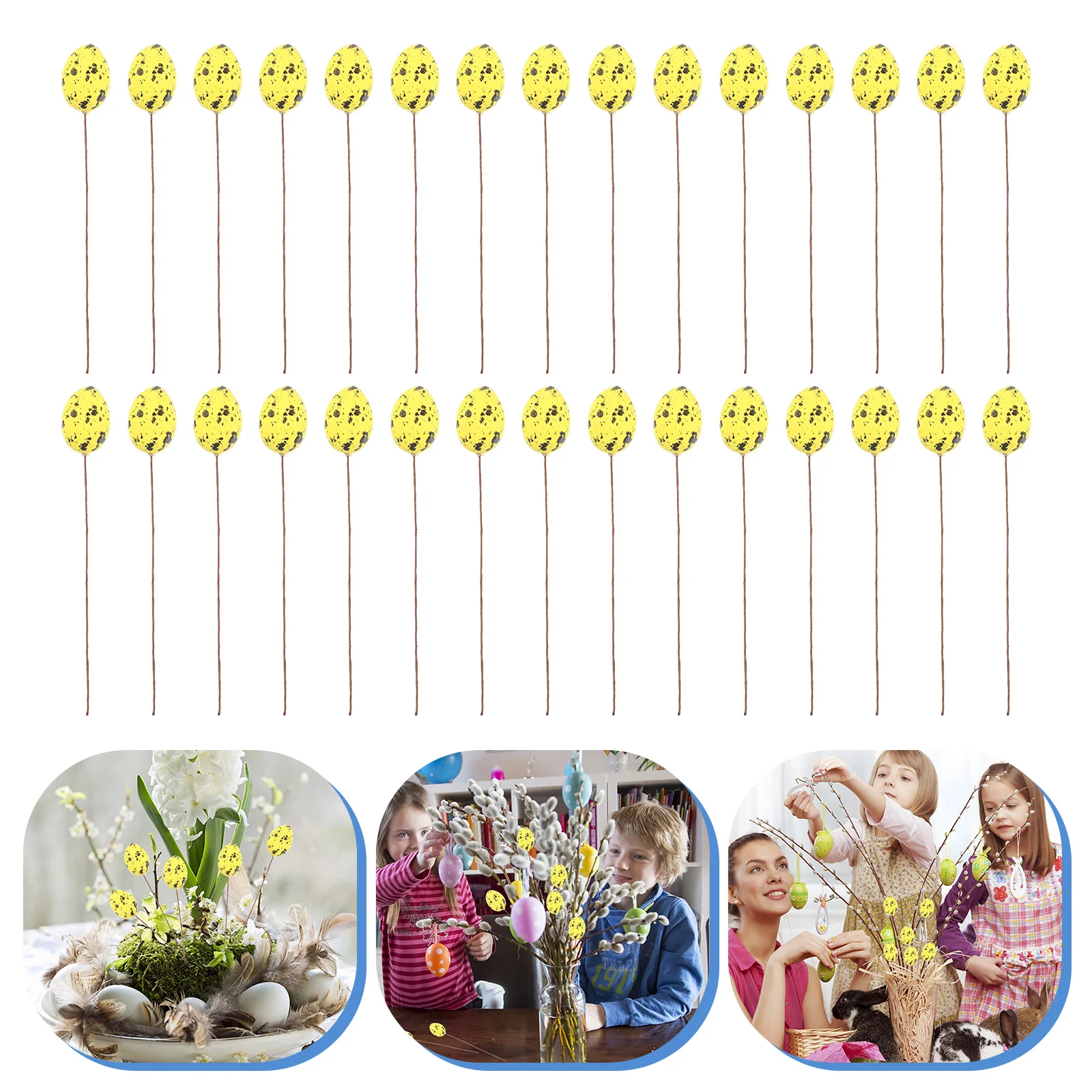 

100 шт. искусственные стебли пасхальных яиц, декоративные зернистые ветки пасхальных яиц