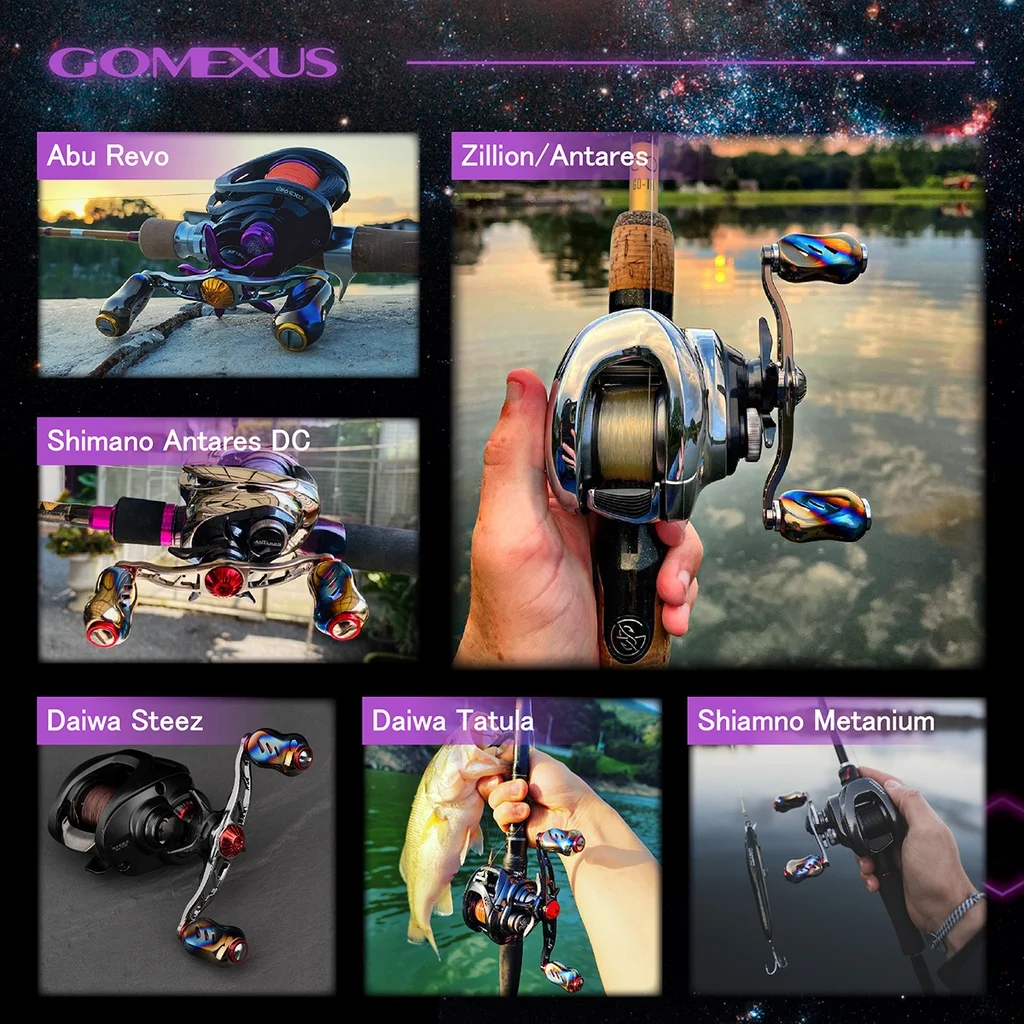 Ручка для спиннинговой катушки Gomexus из титанового сплава, 22 мм, для Shimano Vanford, Stradic, Curado, Antares, Daiwa Fuego LT, тюнинг-ручка (art.: 3920db6254dbb) - 3920db6254dbb