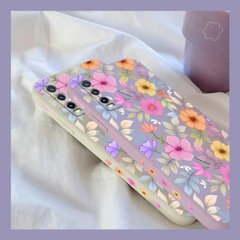 Цветной силиконовый чехол Y20 для VIVO Y20i Y21 Y21T Y35 Y76 Y20S V25E V23 V22 V25 Y200 Y38 S19 V30E