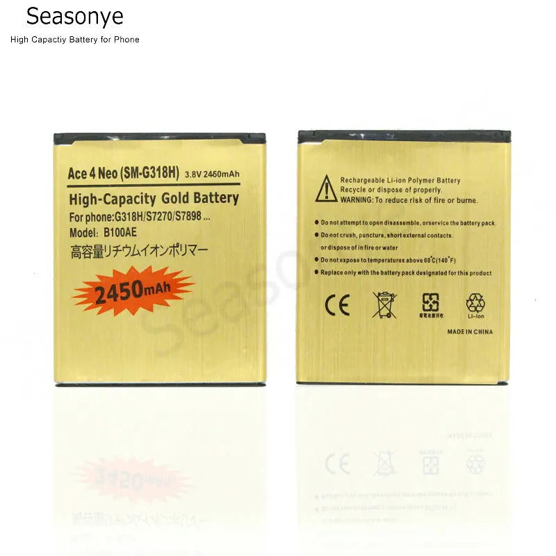 2x2450 мАч B100AE EB-BG313BBE Золотой сменный аккумулятор + универсальное зарядное