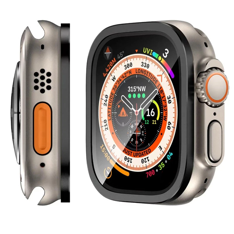 Пленка из закаленного стекла + металлическая рамка для Apple Watch Ultra Series 49 мм, защита от царапин для экрана iWatch Ultra 3 2, аксессуары (art.: 3920d4882e1aa) - 3920d4882e1aa