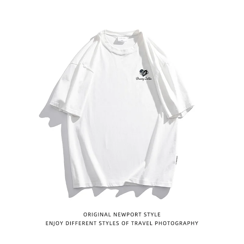 

Summer 2022 230gT-shirt Men's Colorful Checkerboard Tide Brand Printing New Short Sleeve T-shirt
