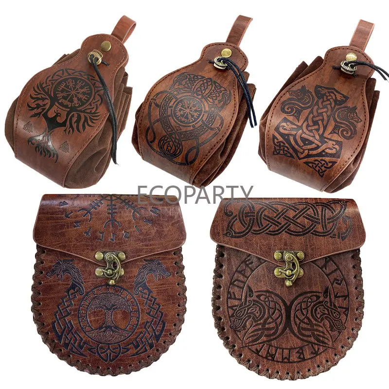 Medieval Viking Mini Bag Coins Retro Bag Pouch Men Women Cosplay LARP Costume Accessories