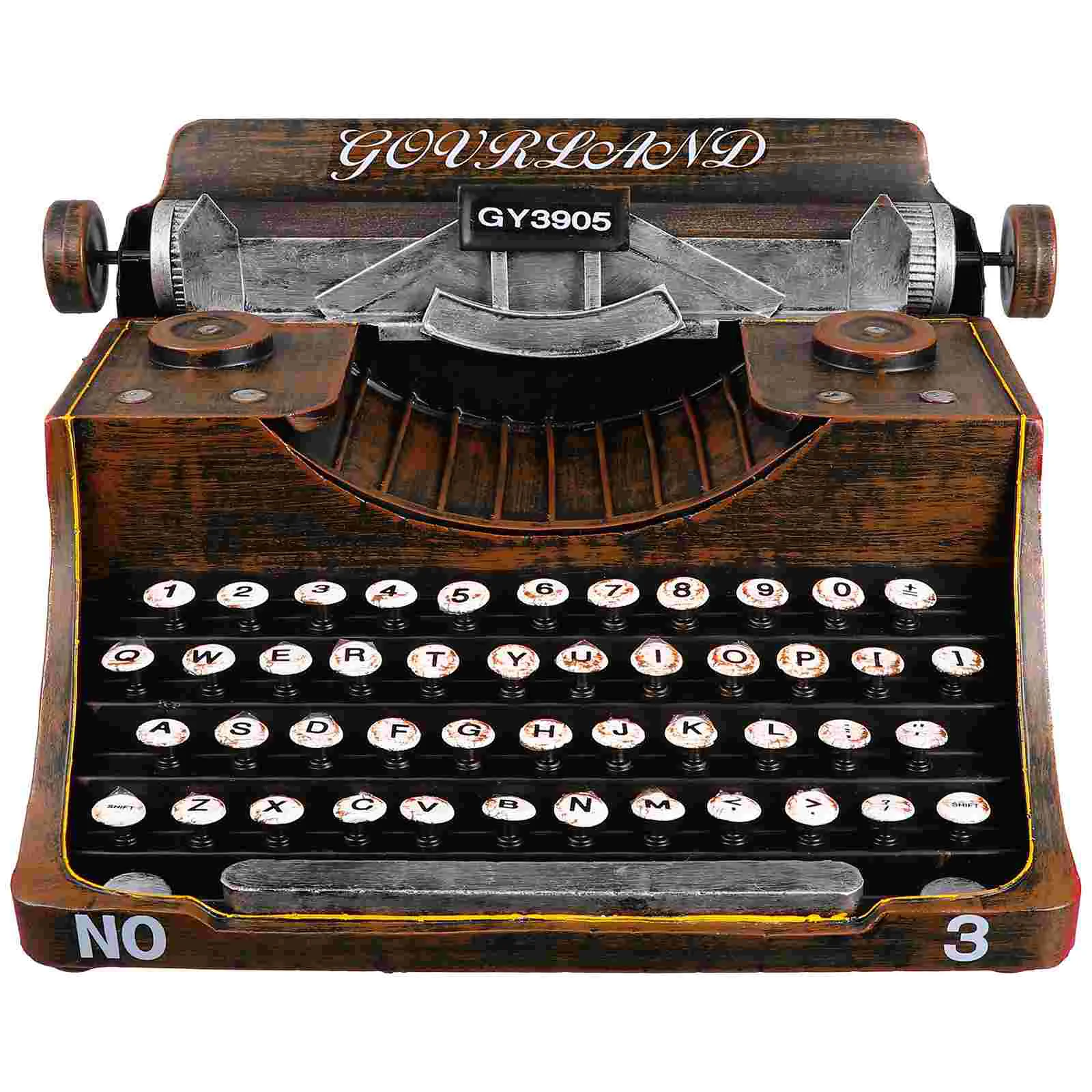 

Home Decor Crafts Manual Typewriter Model Photo Prop Wrought Iron Cabinet Ornament Retro Child
