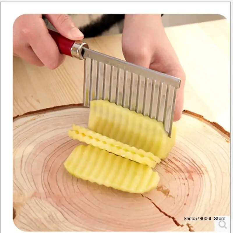 

Stainless Steel Potato Wavy Edged Knife Gadget Vegetable Fruit Potato Cutter Peeler Cooking Tools Kitchen Knives Accessories