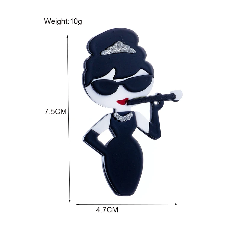 Винтажная Женская Брошь в европейском и американском стиле Одри Хепберн