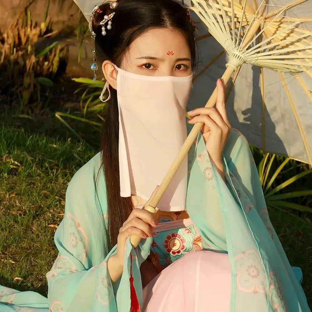 Шарф для лица солнцезащитная маска висячие уши шарфы покрытие древняя вуаль