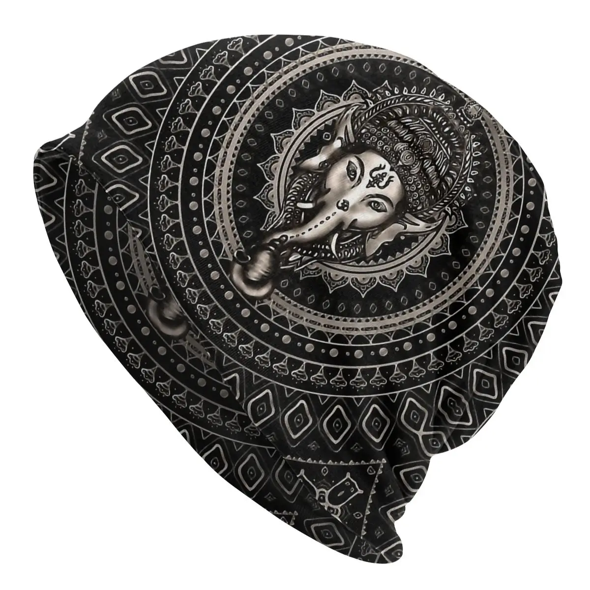 

Lord Ganesha Sepia Black Greek Mythology Washed Warm Bonnet Outdoor Casual Beanies Protection Men Women Hats