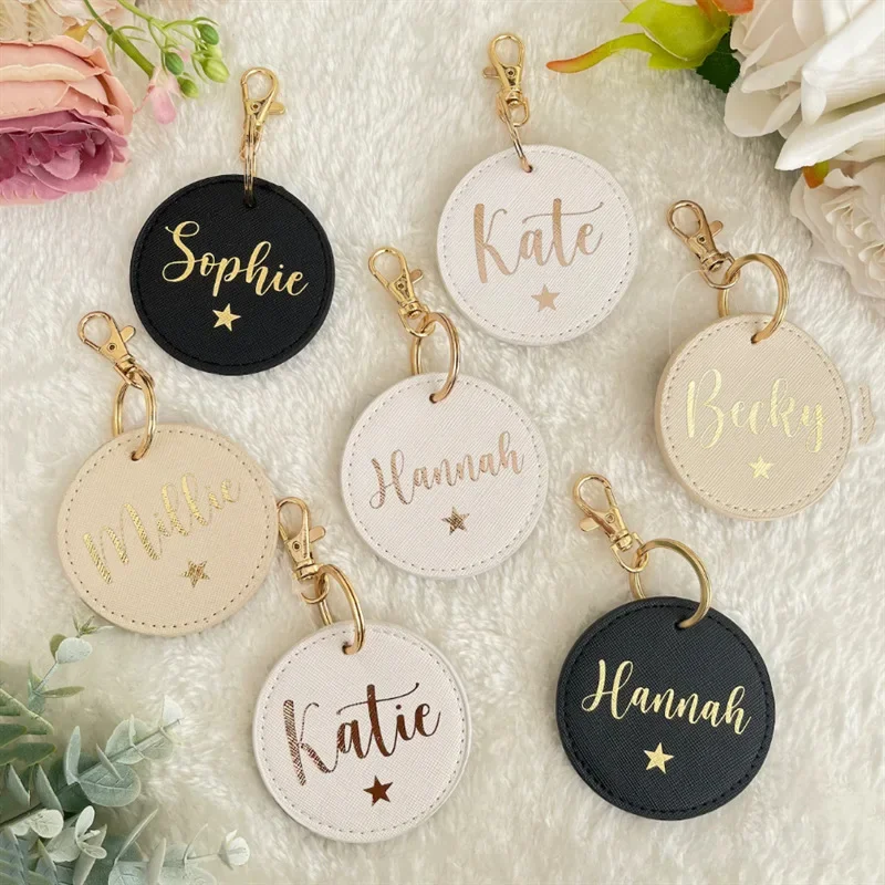 Фото Круглый кожаный брелок с персонализированным логотипом, индивидуальный брелок с номером отеля компании, автомобильный брелок с лазерной гравировкой, круглый брелок для ключей для свадьбы влюбленных №4