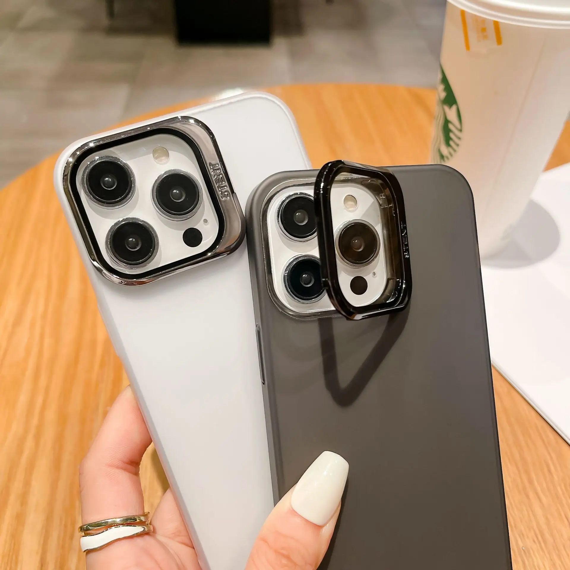 

The New Lens Holder Case Works with The Iphone14pro 13 12promax 13pro 12pro Case Simple Couple Phone Case for Men and Women