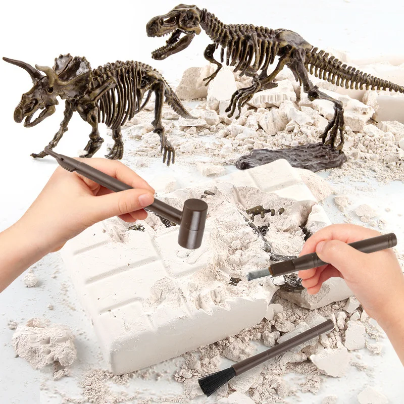 

3D Dinosaur Fossil Excavation Kits Education Archeology Exquisite Set Game Action Children Figure Skeleton Model Dinosaurs Toys