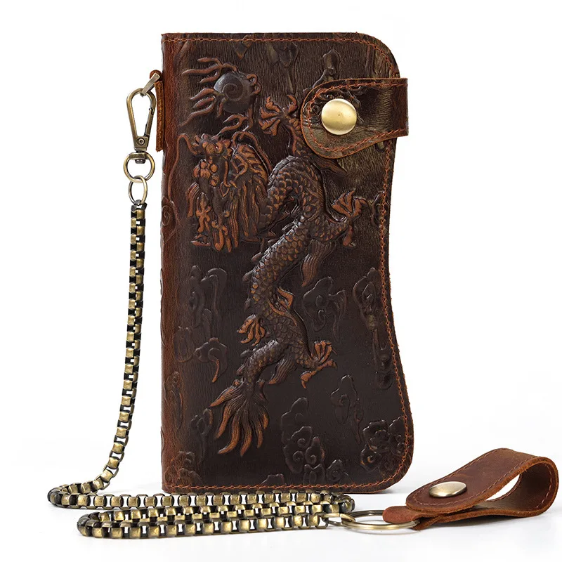 2022 Dragon Pattern Wallet For Men Luxury Wallet Genuine Leather Coin Purses Men Tiger Pattern Card Wallet New Men Clutch Bags