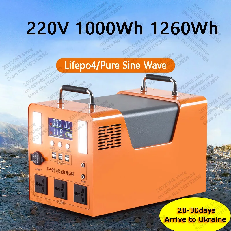

Портативная быстрая зарядка, электростанция 220 В Lifepo4 393120 Втч мАч, мощный аккумулятор, генератор немодулированных синусоидальных волн, Бесплатная батарея Sh