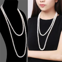 chic eco friendly portable costume party women necklace imitation pearl necklace simulated pearl necklace