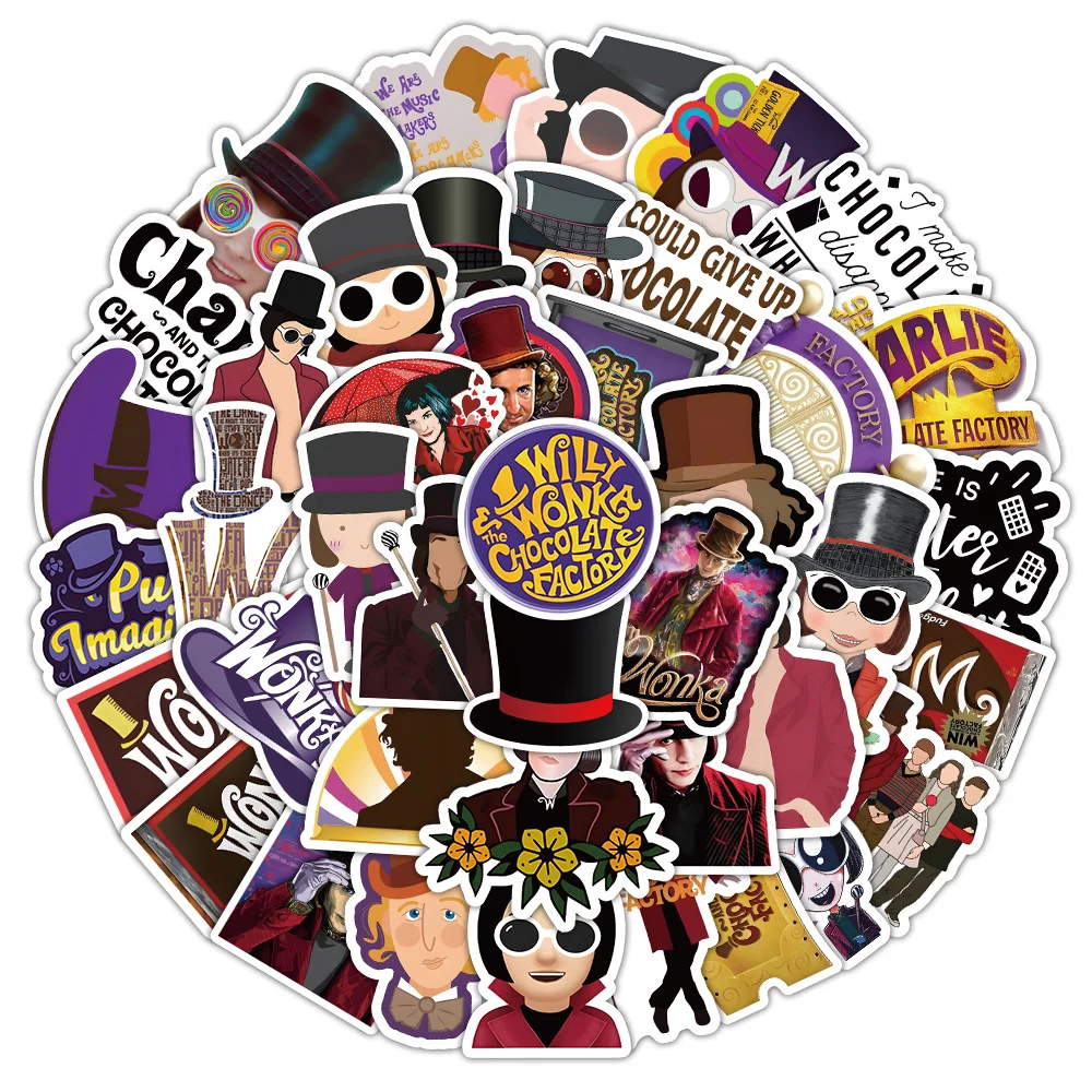 10/30/50 шт. наклейки шоколадной фабрики забавные мультяшные стикеры Stciekrs граффити