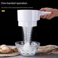 plastic cup shape mechanical flour sieve electrical flour sifter shaker powder sifter icing sugar shaker electric baking tools