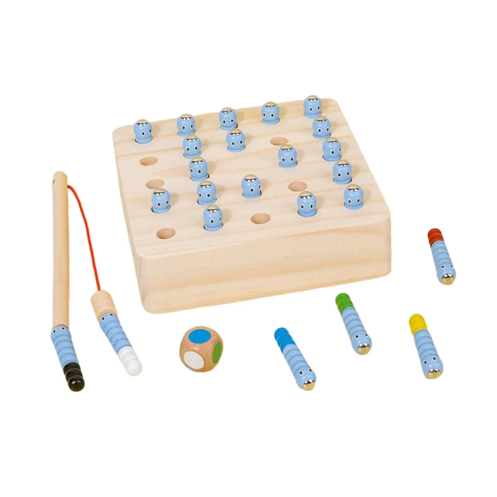 

Wooden Fishing Game Toy Preschool Gift Educational Toys Sorting for Toddler