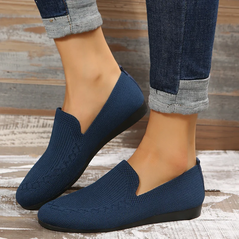 

Women's Breathable Sneakers Summer 2023 Comfortable Soft Knitted Casual Shoes Woman Slip-On Flat Heels Walking Shoes for Female