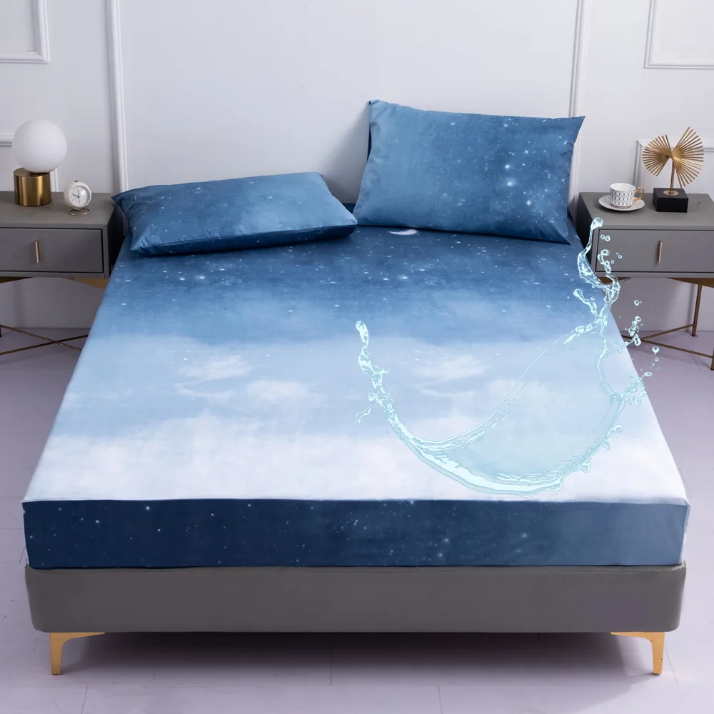 

Waterproof High-Quality Fitted Sheet With Elastic Band solid Bed Sheet Easy Care And Clean