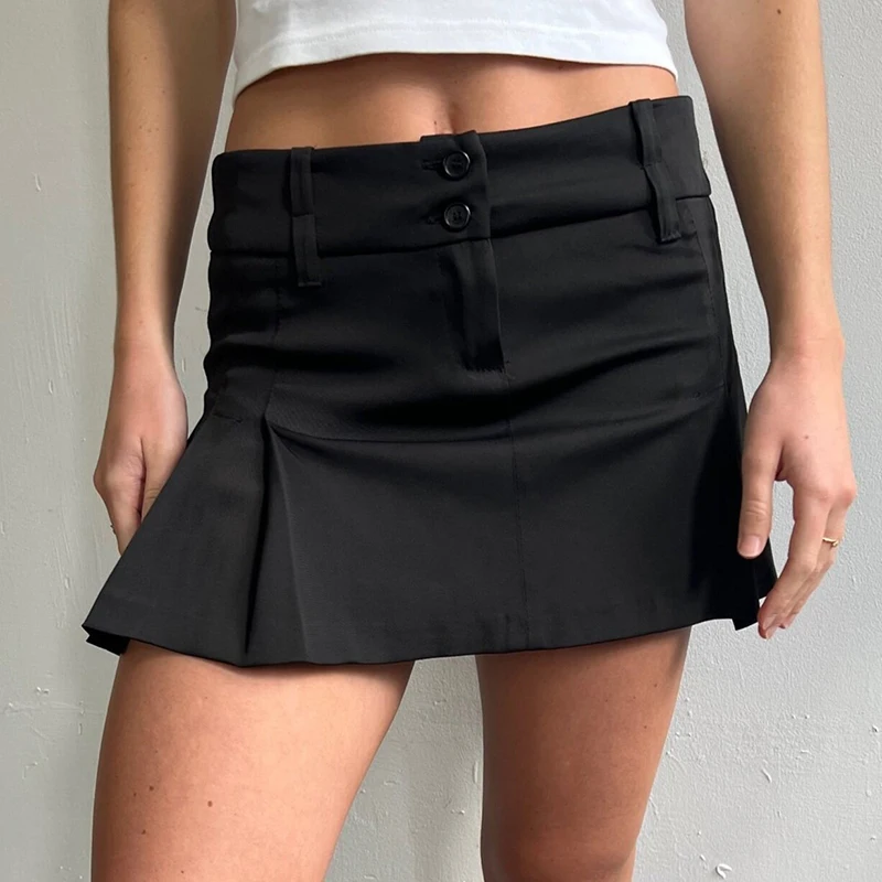 

Женская плиссированная мини-юбка Gaono, модная теннисная юбка с низкой талией в стиле гранж и феи, уличная одежда в Корейском стиле, Y2K