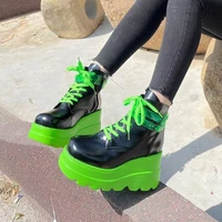 2022 autumn winter sale punk halloween witch cosplay platform high wedges heels black gothic calf boots women shoes big size 43