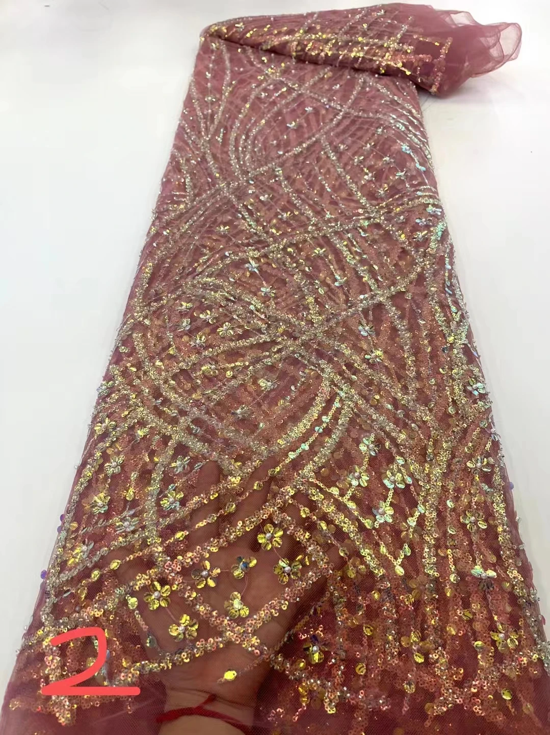 

2022 бусины, новый дизайн, модная сетка из бисера, тюль, Кружевная Ткань 5 ярдов/штука для женвечерние вечернего платья, шитье XS5302