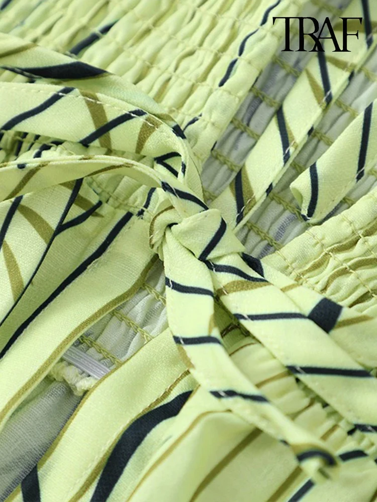 TRAF Женский Плиссированный Топ Без Рукавов С Принтом В Стиле Ретро