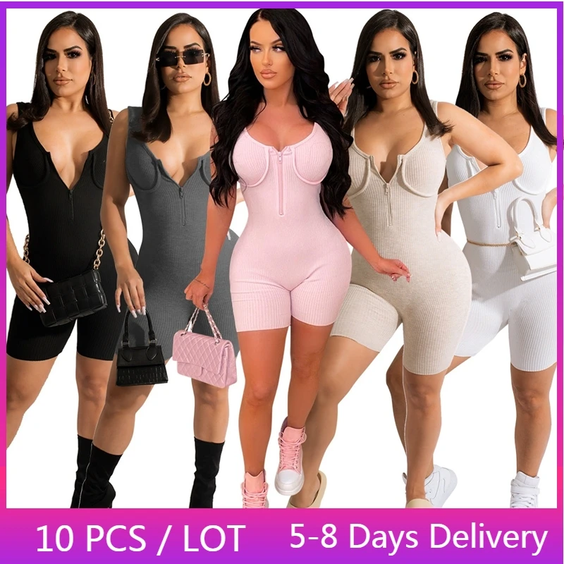 

Женский Летний комбинезон с V-образным вырезом, без рукавов