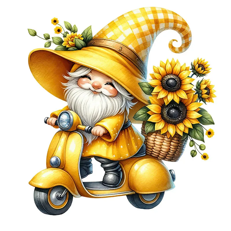 

Съемная наклейка на стену с подсолнухом и гномом из ПВХ