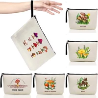 new cosmetic bag ladies fashion mushroom printing series 2022 travel storage mobile wallet makeup sundries portable storage bags