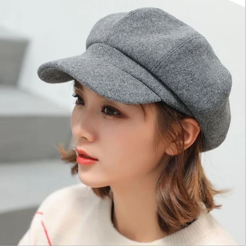 

Wool Women Beret Autumn Winter Octagonal Cap Hats Stylish Artist Painter Newsboy Caps Winter Women's Hats Beret Hats Women