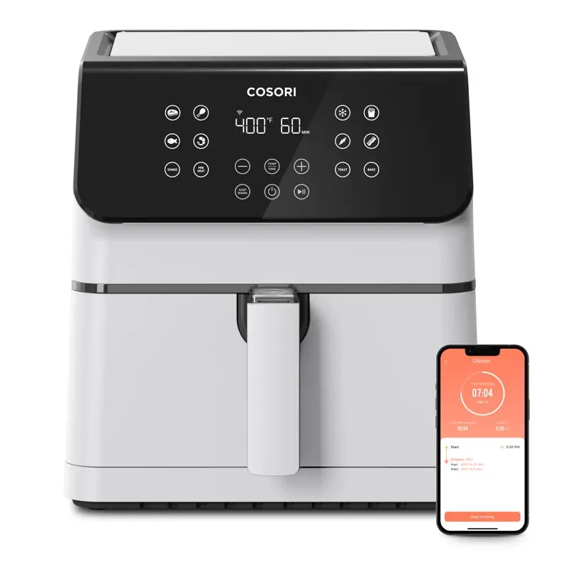 

Pro II 5.8 quart Smart 12-in-1 Air Fryer, Voice Control, Walmart Exclusive Bonus, White