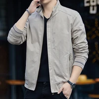2022 summer new fashion pure cotton new middle aged men jacket casual loose stand up collar work jacket men jacket thin section