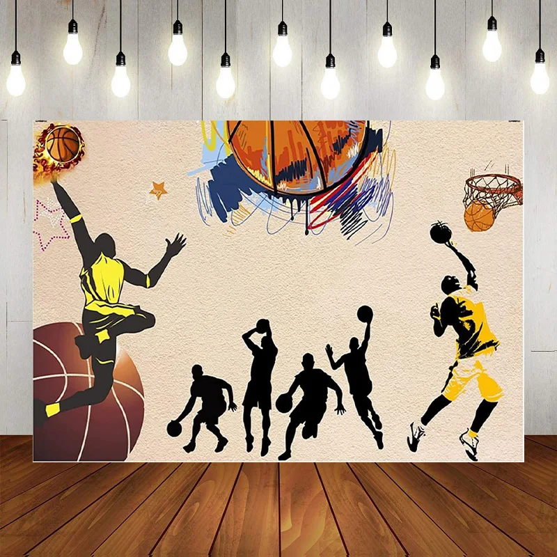 

Neno Basketball Graffiti Splash Glow Dark Colorful Paint Theme Backdrop Sport Photography Background Birthday Party Decor Banner