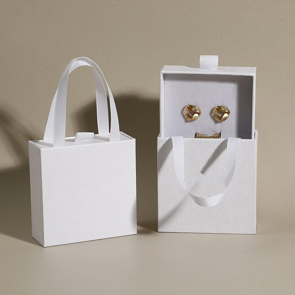 1 шт. толстая коробка для ювелирных изделий с выдвижным ящичком из крафт-бумаги