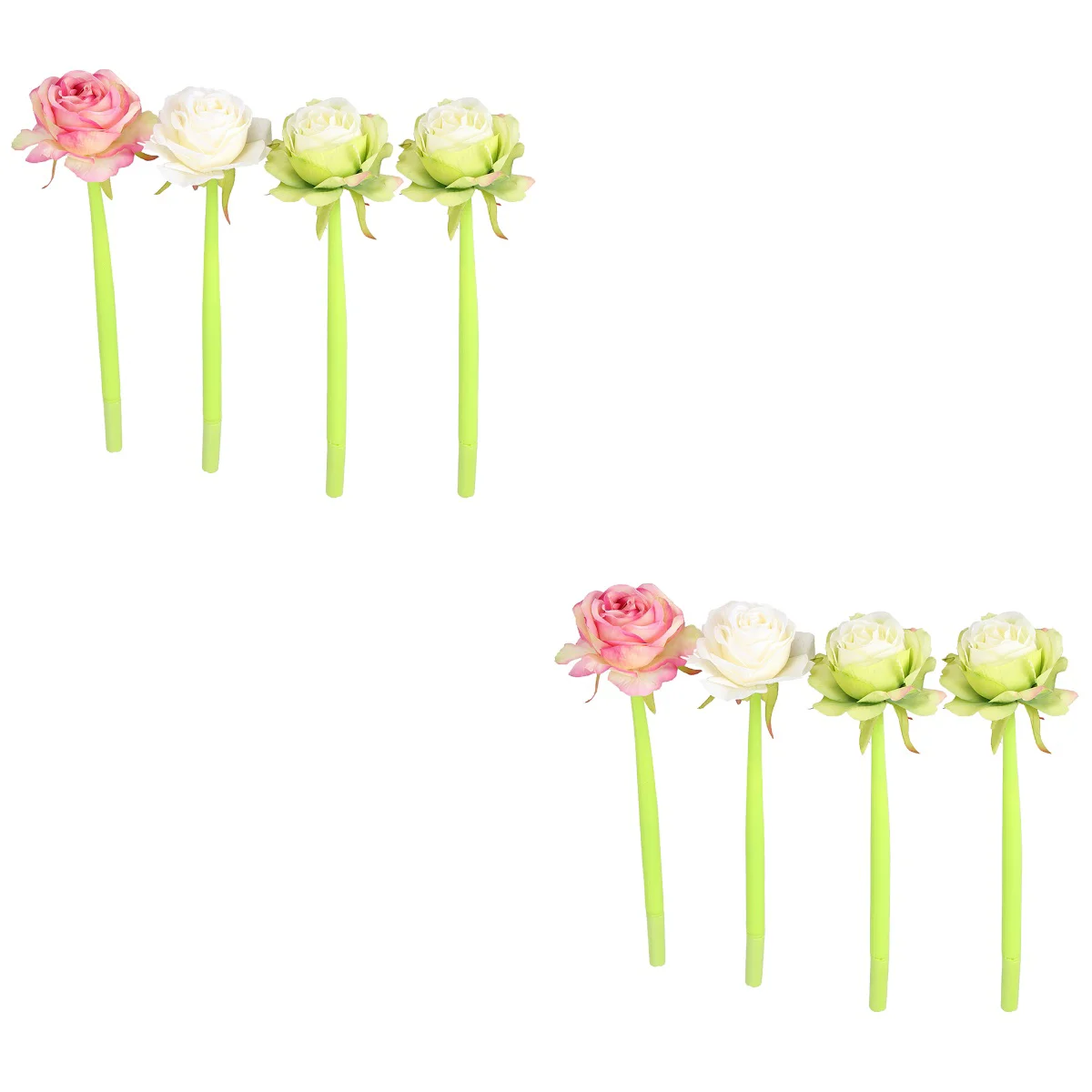 

8 PCS 0.5mm Rose Shaped Pens Lovely Rollerball Pens Creative Romantic Writing Pens for Home Office School (Blue Ink, Random